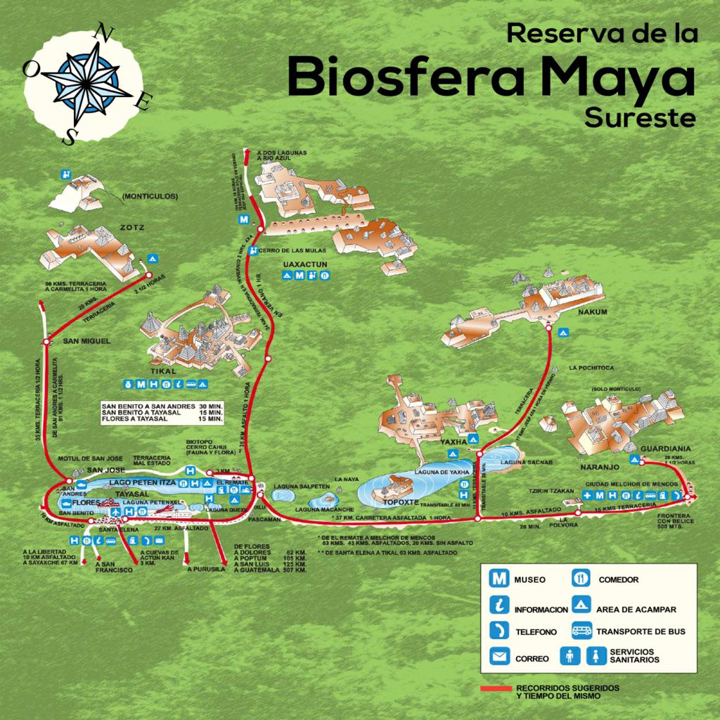 Mapa Turístico Reserva de la Biosfera Maya